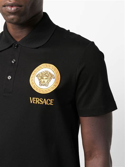 polo versace nera gialla|versace polo ssense.